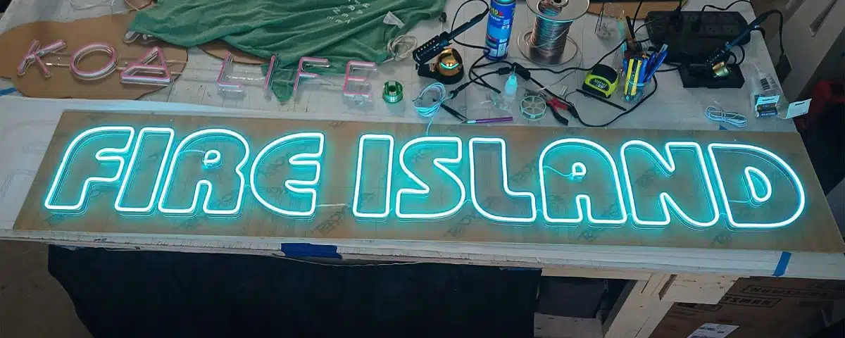 Fire Island Light Blue Color LED Neon Sign