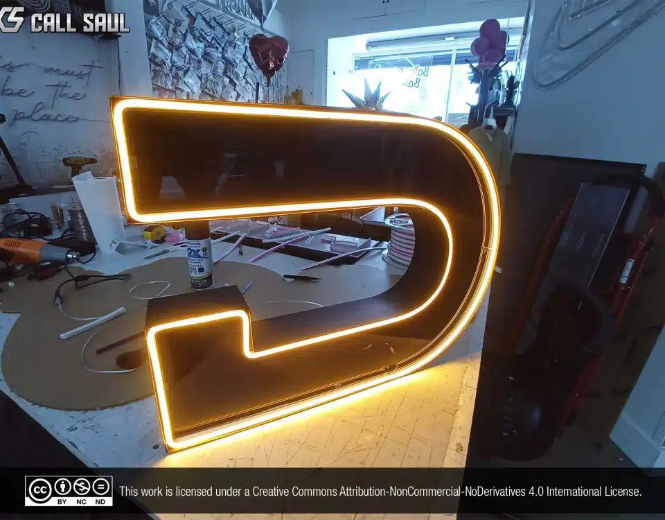 D Channel Letter Golden Yellow Color LED Neon Sign