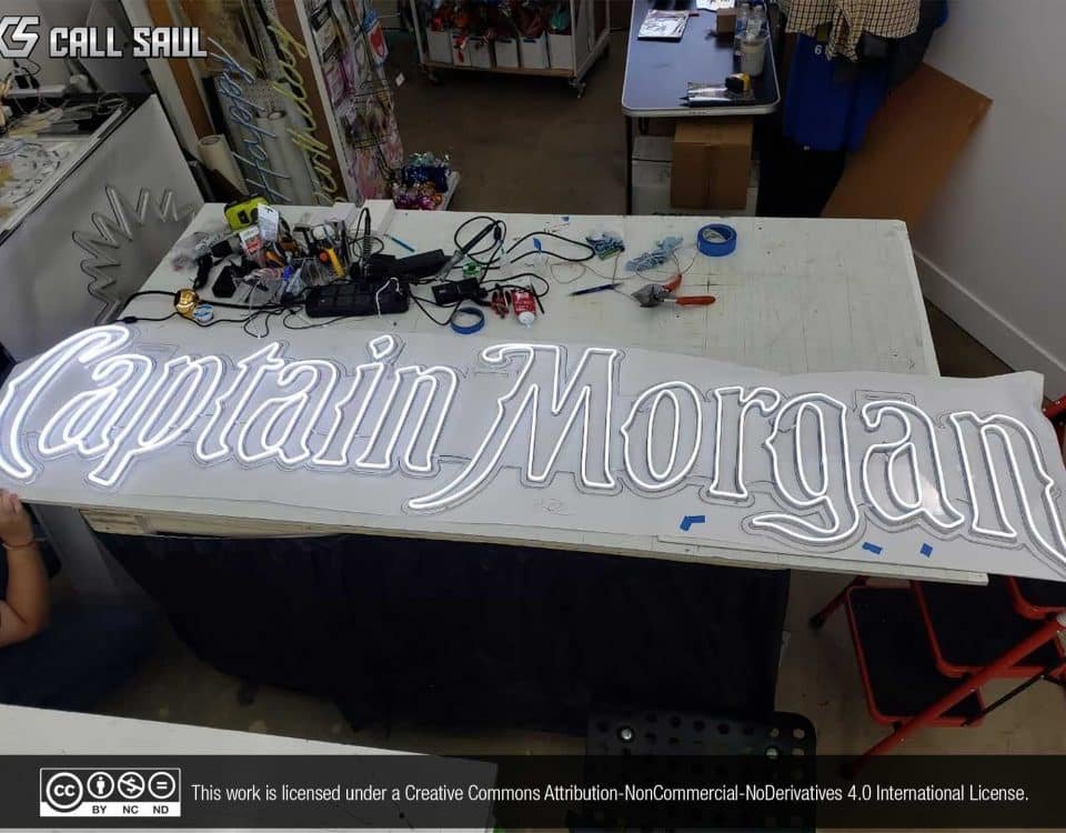 Captain Morgan 8 ft long LED Neon Sign White Color