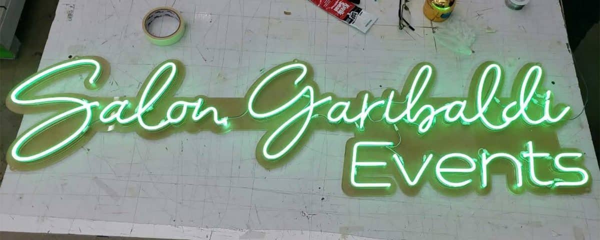 Salon Garibaldi Events Green Color LED Neon Sign