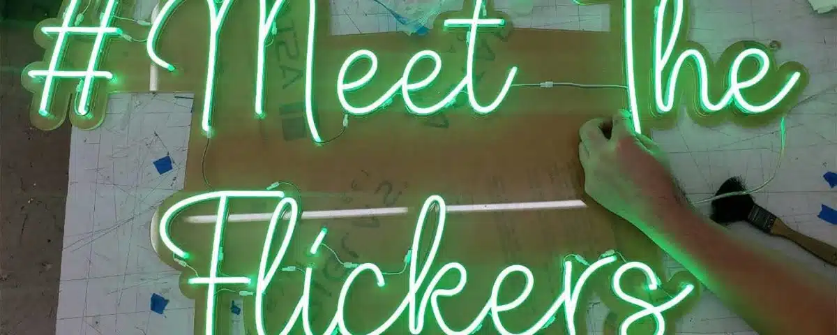 #Meet The Flickers Green LED Neon Sign