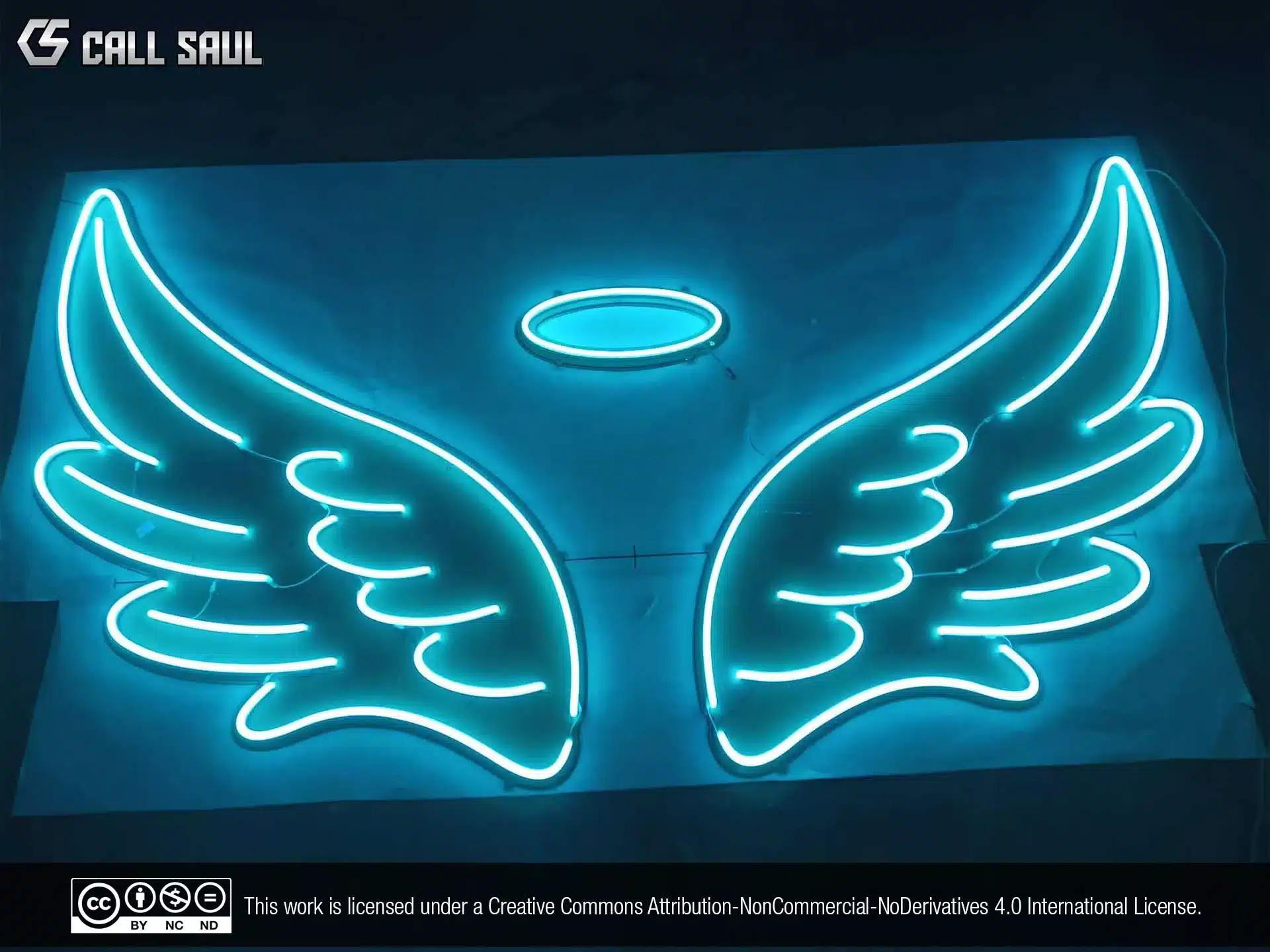 Beautiful Angel Wings Light Blue Color LED Neon Sign