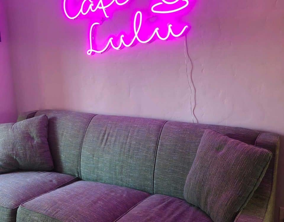 Cafe Lulu Purple Color LED Neon Sign