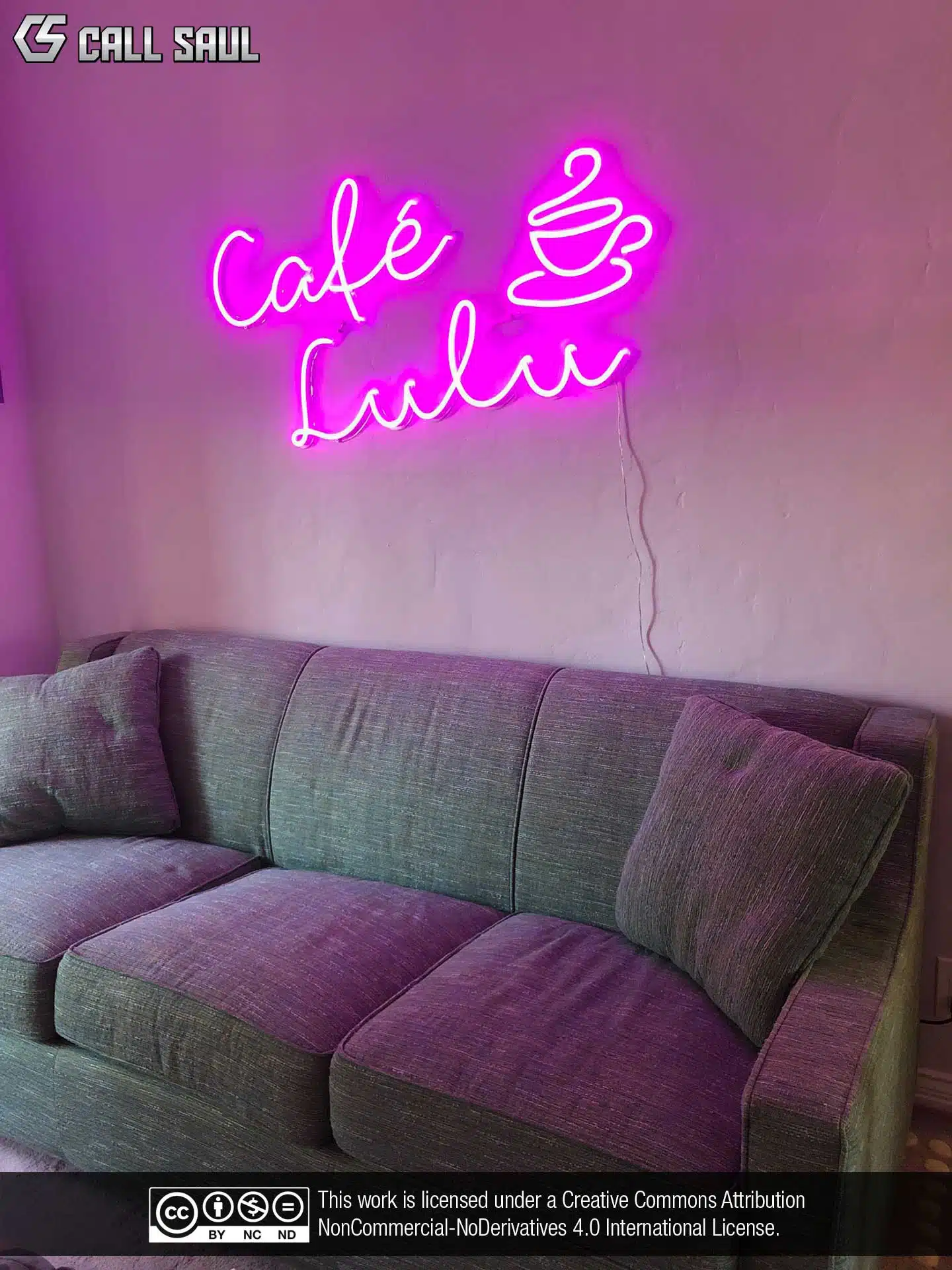 Cafe Lulu Purple Color LED Neon Sign