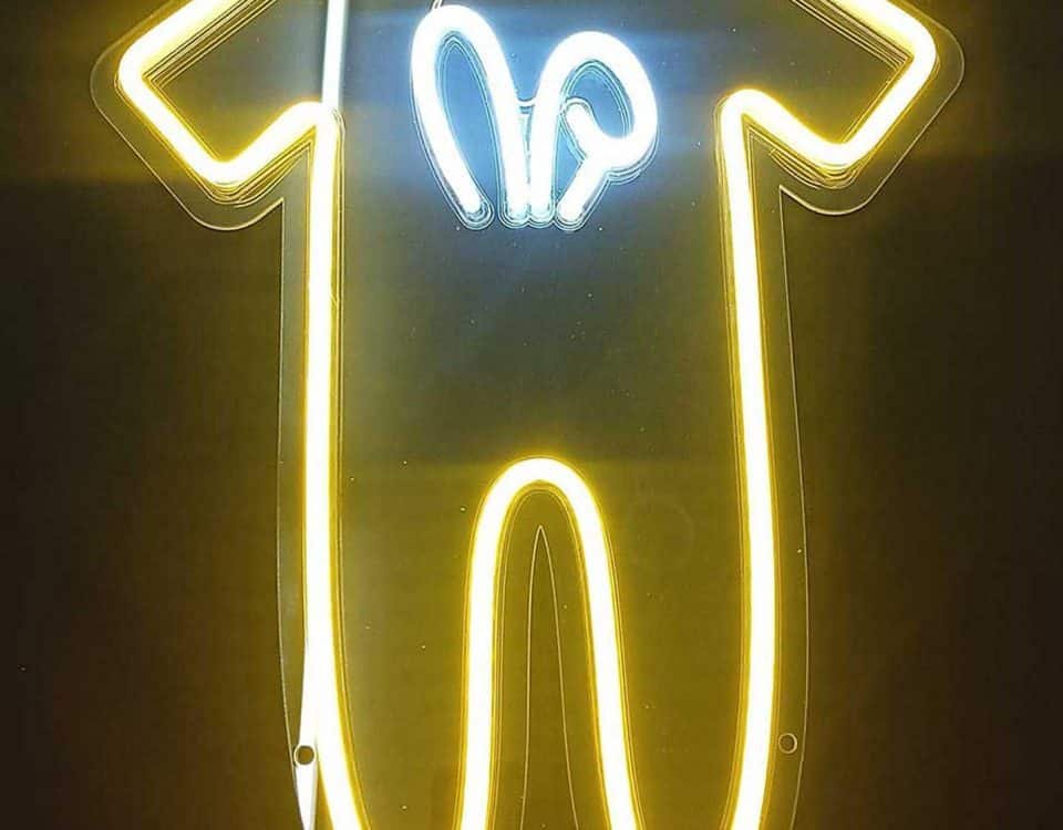 Baby Shower Clothes Golden Yellow and Cool White Color LED Neon Sign
