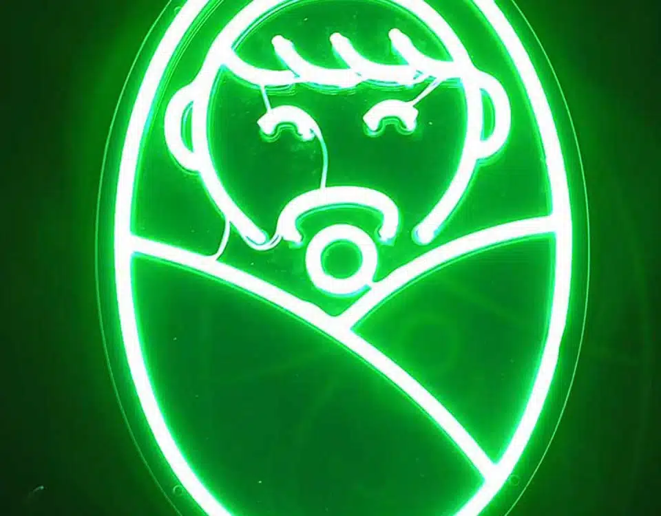 Baby Shower Swaddled Baby Green Color LED Neon Sign