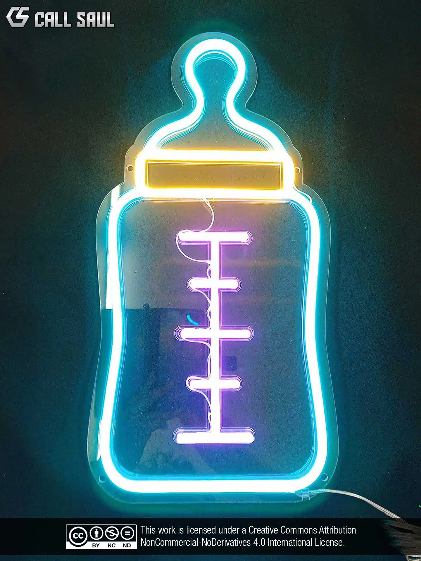 Baby Shower Bottle Golden Yellow, Light Blue and Purple Color LED Neon Sign